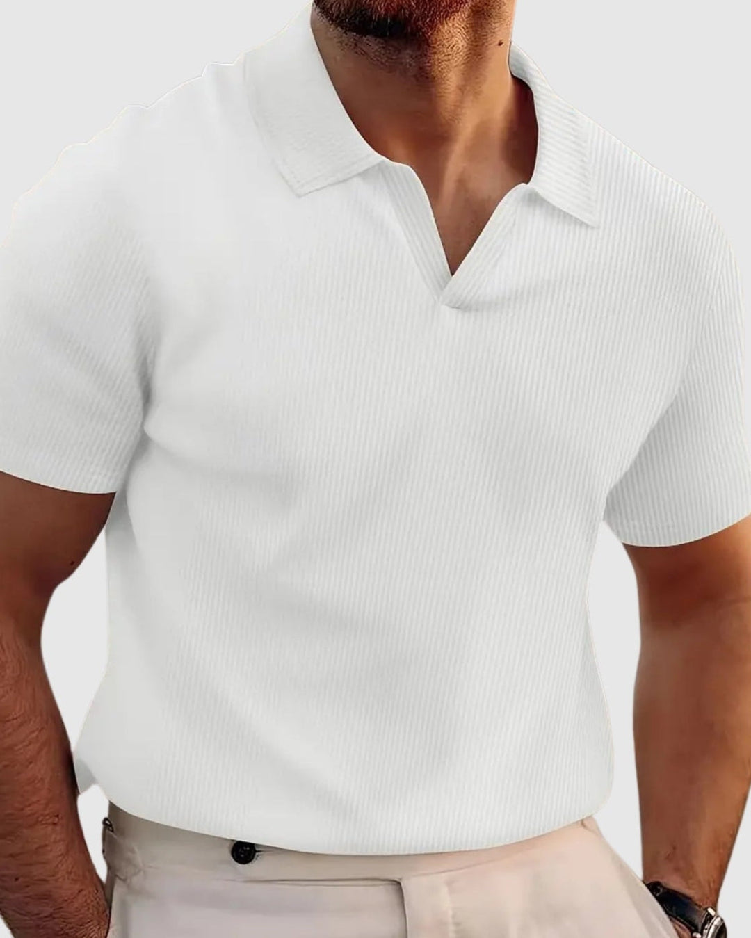 Λιμπουσέ – Ριμπάνα μπλούζα με V-λαιμόκοψη