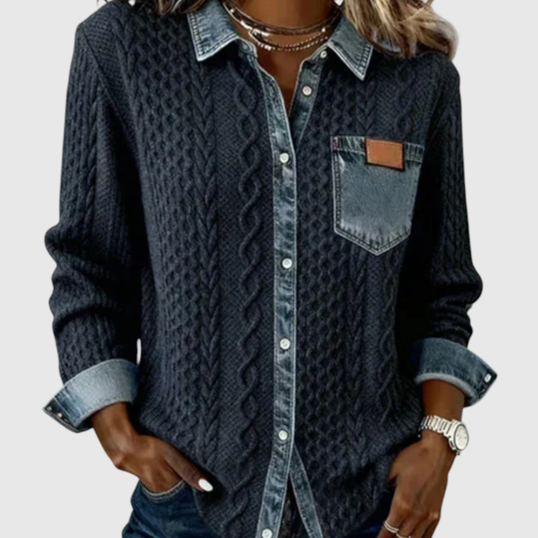 Juliane | Πλεκτό Τζιν Πουλόβερ