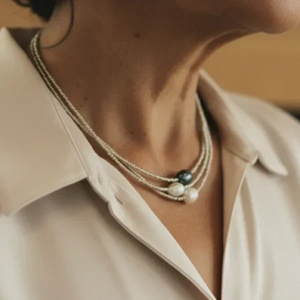 Φυσικό κολιέ με μαργαριτάρια