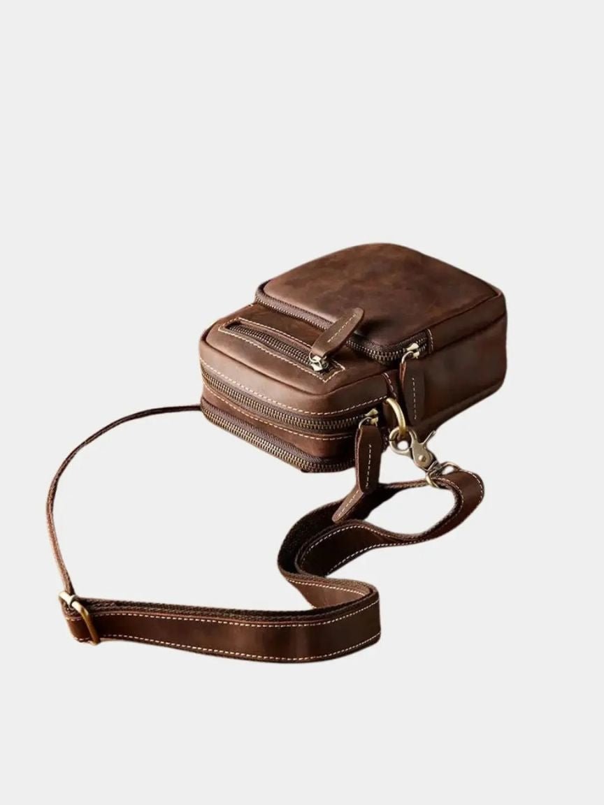 Rene™ | Ρετρό Δερμάτινη Τσάντα Ώμου