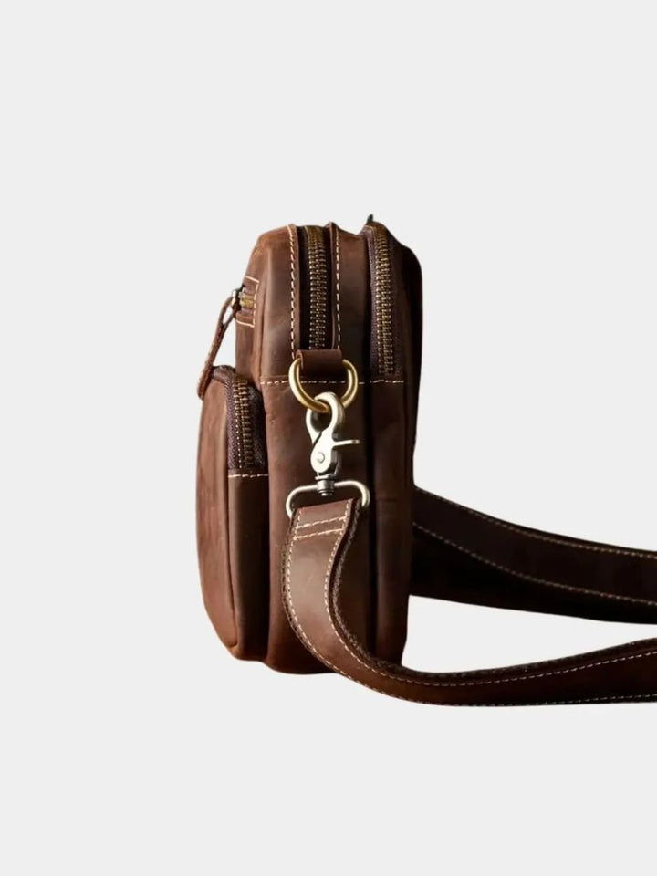 Rene™ | Ρετρό Δερμάτινη Τσάντα Ώμου