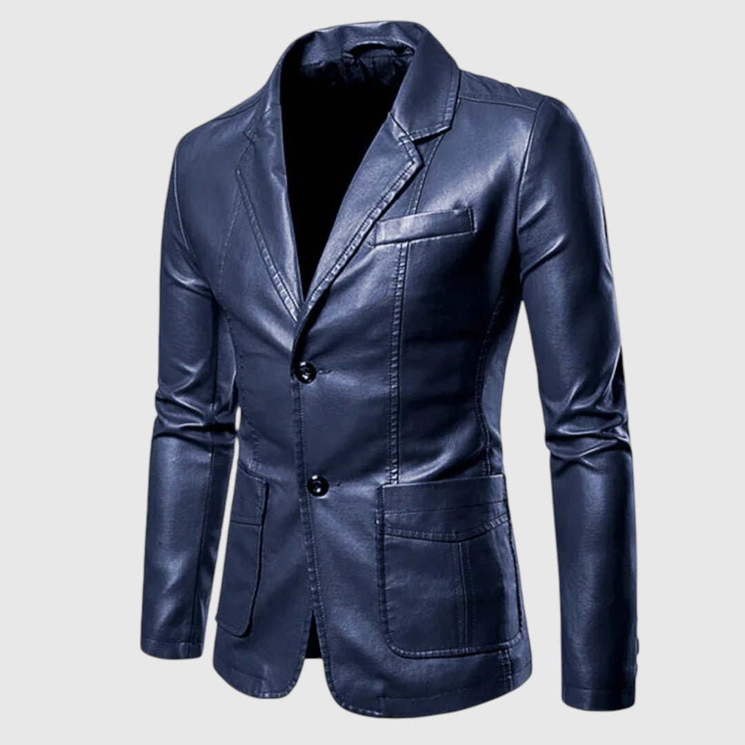 Στέφανος-Κομψό δερμάτινο μπουφάν