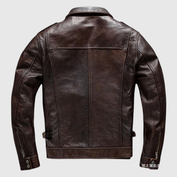 Τόδορ - Δερμάτινο μπουφάν με τσέπες