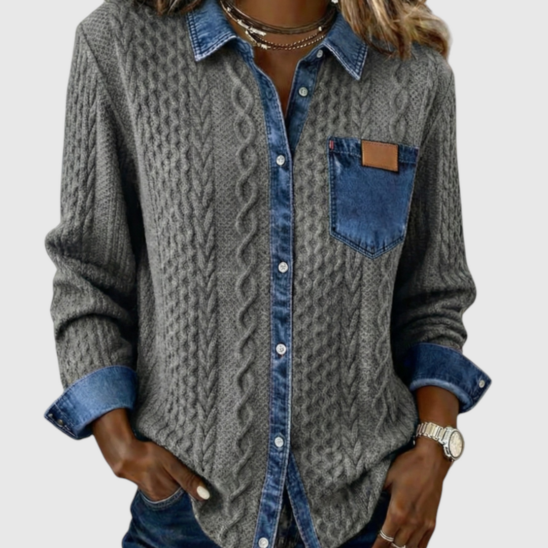 Juliane | Πλεκτό Τζιν Πουλόβερ