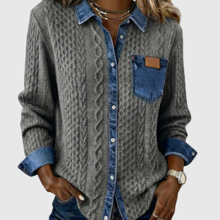 Juliane | Πλεκτό Τζιν Πουλόβερ