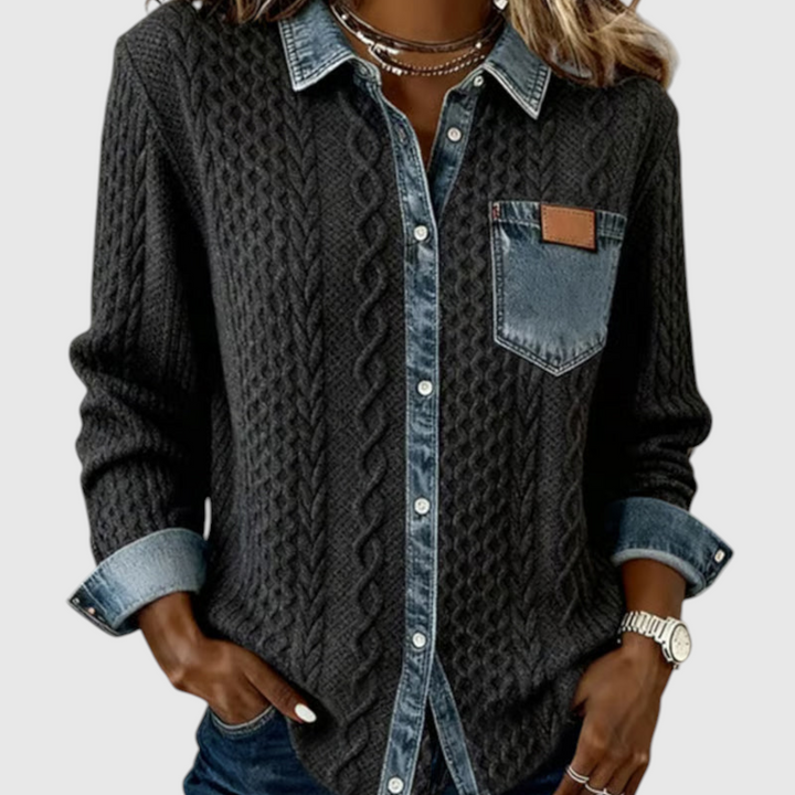 Juliane | Πλεκτό Τζιν Πουλόβερ