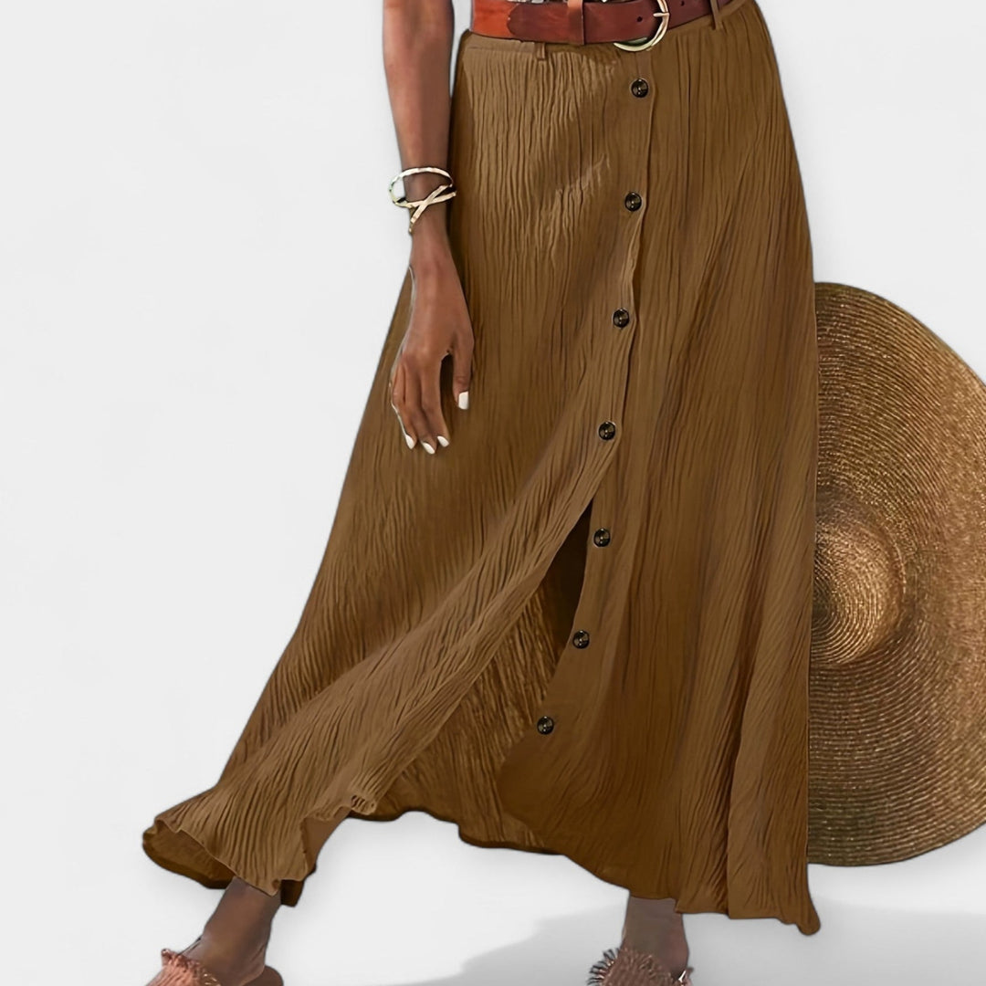 Ημιδιαφανής μίντι φούστα με σκίσιμο