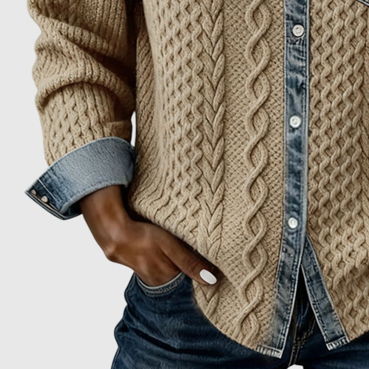 Juliane | Πλεκτό Τζιν Πουλόβερ