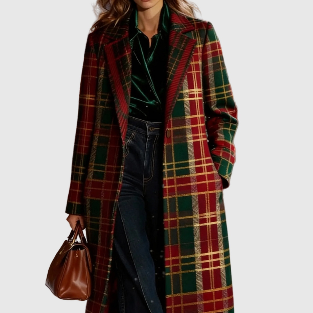 Κλάρα – Κλασικό Καρό Παλτό