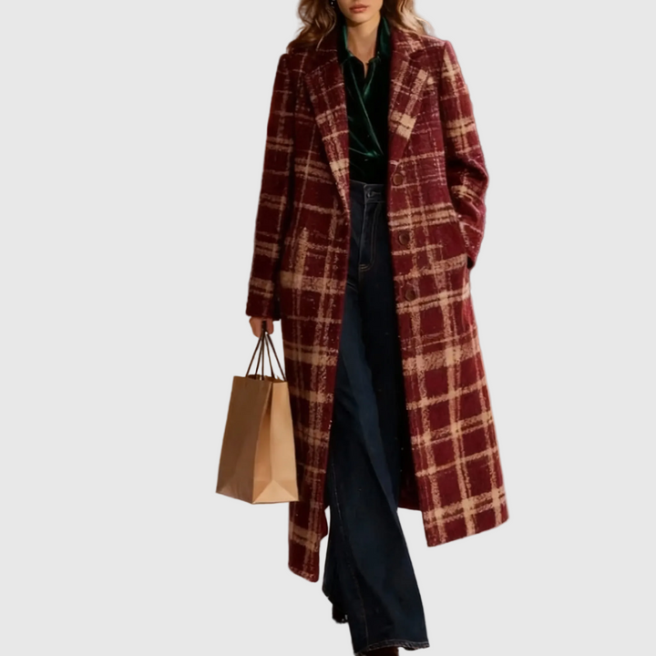 Κλάρα – Κλασικό Καρό Παλτό