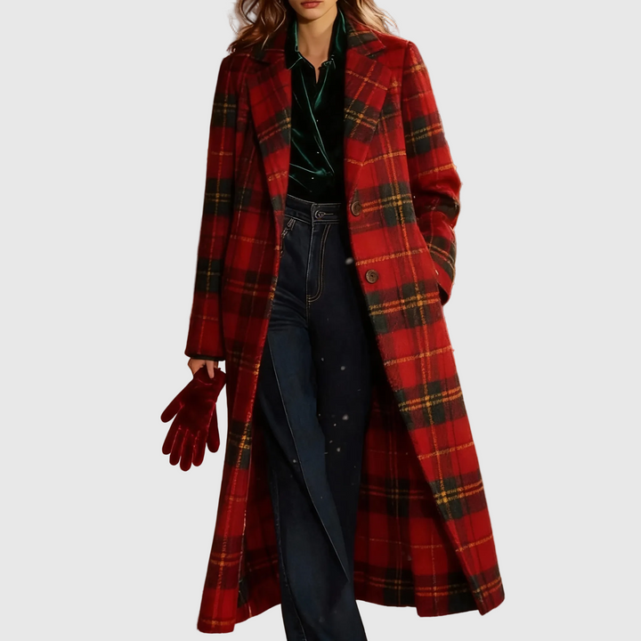 Κλάρα – Κλασικό Καρό Παλτό