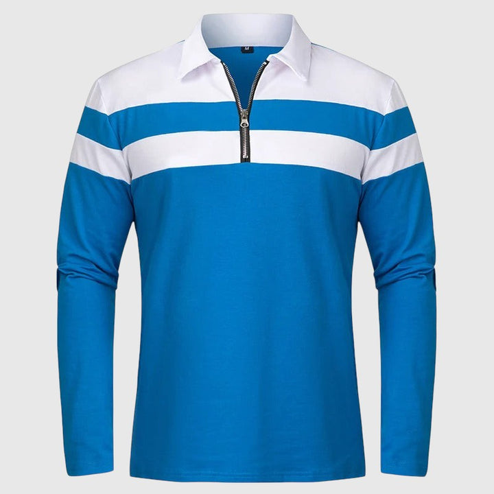 Λιμπουσέ - Κομψό πουλόβερ με φερμουάρ και ρίγες