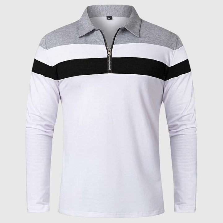 Λιμπουσέ - Κομψό πουλόβερ με φερμουάρ και ρίγες