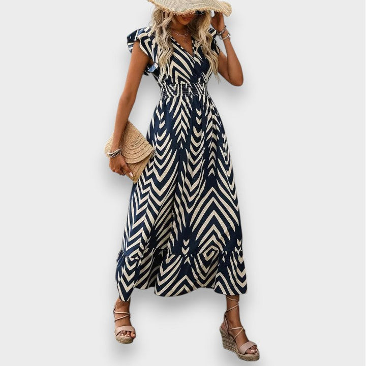 Milena | Φόρεμα με Όλο το Σχέδιο και Σούρα στη Μέση