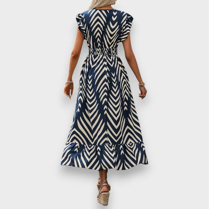 Milena | Φόρεμα με Όλο το Σχέδιο και Σούρα στη Μέση